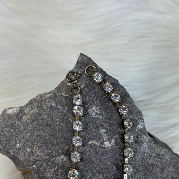 Vintage Prong Set Rhinestone Bracelet 6.75" - Picture 6 of 7